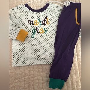 Busy Bee Smocks Mardi Gras Set